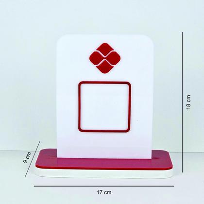 Imagem de Placa em acrilico para qr code de pix cor branco com vermelho