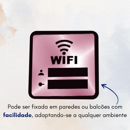 Imagem de Placa Espelhada Senha Wifi Display Acrílico Parede Balcão Plaquinha Internet Rede Café Comércio