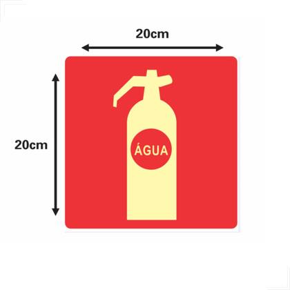 Imagem de Placa Fotoluminescente Extintor Água Pressurizada AP 20x20cm