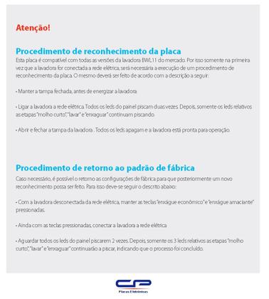 Imagem de Placa Interface Compatível Para Lavadoras Roupas Brastemp BWL11A Todas Versões BWB11AB