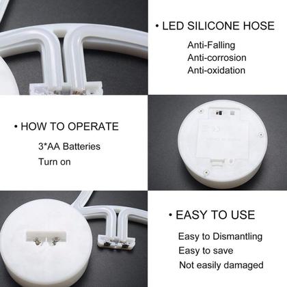 Imagem de Placa LED de néon ENUOLI Lightning Warm White com base USB/bateria