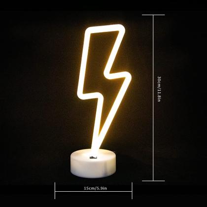 Imagem de Placa LED de néon ENUOLI Lightning Warm White com base USB/bateria
