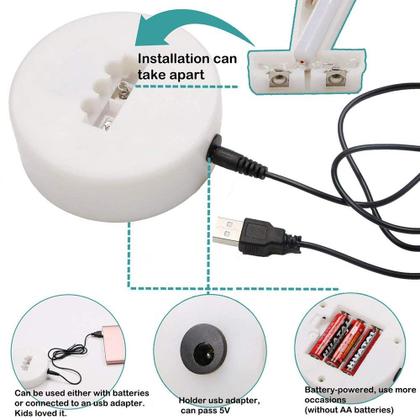 Imagem de Placa LED de néon ENUOLI Lightning Warm White com base USB/bateria