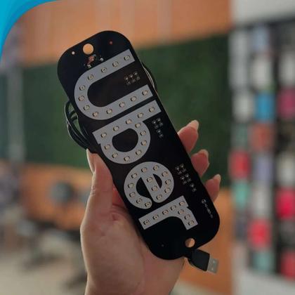 Imagem de Placa LED Recarregável Para Carro Pronta Entrega