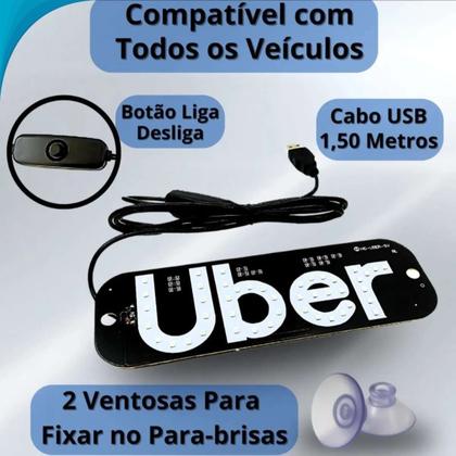 Imagem de Placa LED Recarregável Para Carro Pronta Entrega