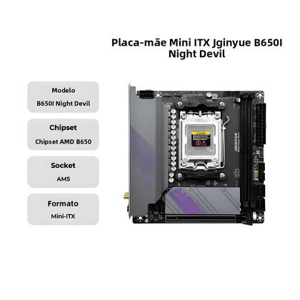 Imagem de Placa-Mãe AM5 ITX B650i Night Devil Para AMD Ryzen 7000 Com Suporte a RAM DDR5 De Canal Duplo