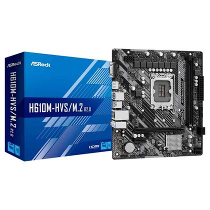 Imagem de Placa Mãe Asrock H610mhvs m.2 R2.0 Ddr4 Lga1700 Micro Atx Intel