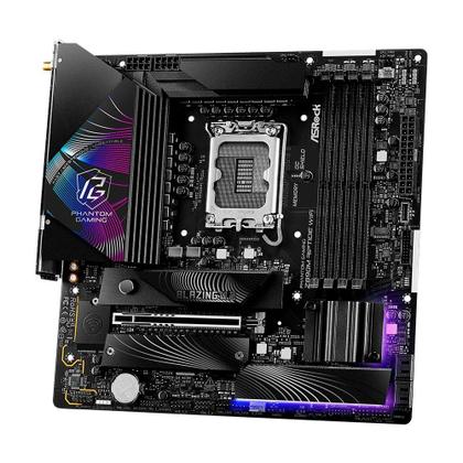 Imagem de Placa-Mãe ASRock Z890M Riptide, Intel, LGA 1851, Micro ATX, WiFi, DDR5, Preto - 90-MXBPJ