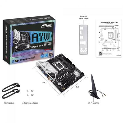 Imagem de Placa Mãe Asus B760M-AYW WIFI D4 II, Chipset B760, Intel LGA 1700, mATX, DDR4, 90MB1MG0-M0EAY0