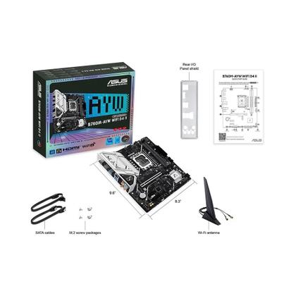Imagem de Placa-Mãe ASUS B760M-AYW WIFI D4 II, Intel LGA 1700, mATX, DDR4, Wi-Fi 6, Preto - 90MB1MG0-M0EAY0