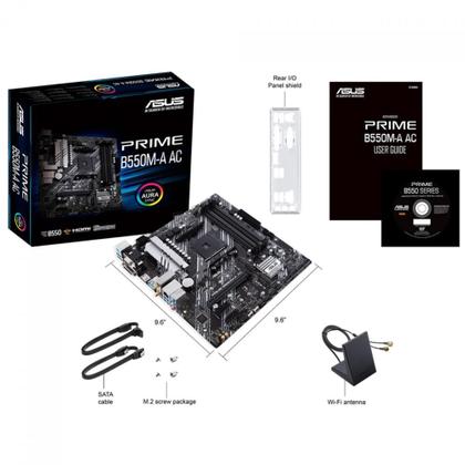 Imagem de Placa Mãe Asus Prime B550m-a Ac, Chipset B550, AMD Am4, Matx, DDR4