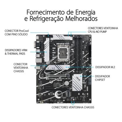 Imagem de Placa-Mãe ASUS Prime B760-Plus, Intel LGA 1700, D4,DDR4, ATX, Preto - 90MB1CW0-M0EAY0
