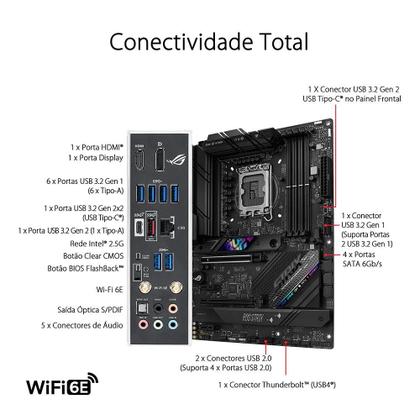 Placa-Mãe ASUS ROG STRIX B760-F Gaming Wi-Fi, Intel LGA 1700, ATX