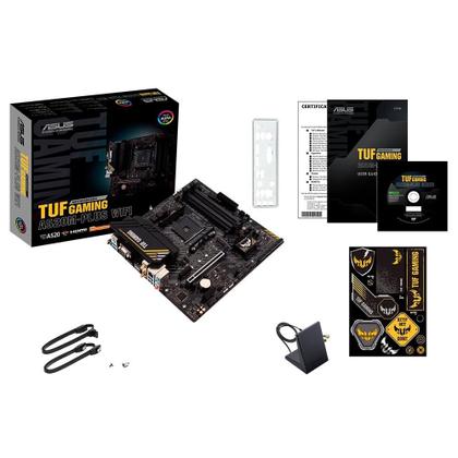 Imagem de Placa-Mãe ASUS TUF GAMING A520M-PLUS WIFI, AMD AM4, RGB, mATX, DDR4, Preto - 90MB17F0-M0EAY0