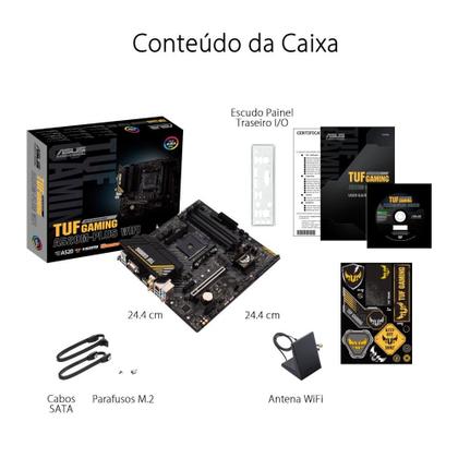 Imagem de Placa-Mãe ASUS TUF GAMING A520M-PLUS WIFI, AMD AM4, RGB, mATX, DDR4, Preto - 90MB17F0-M0EAY0