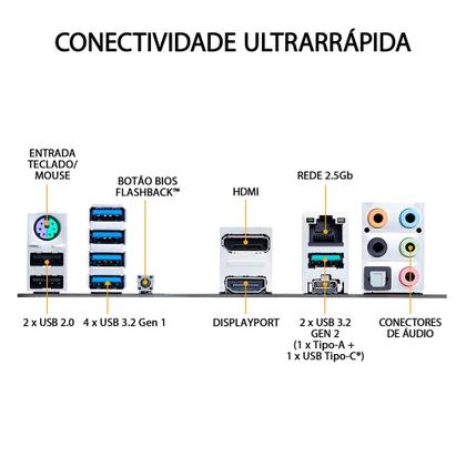 Imagem de Placa-Mãe ASUS TUF Gaming B550M-Plus, AMD AM4, mATX, DDR4, Preto - 90MB14A0-C1BAY0