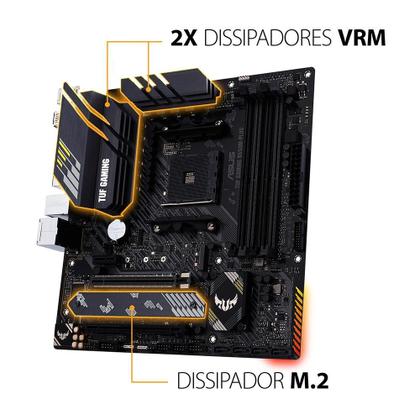 Imagem de Placa-Mãe ASUS TUF Gaming B550M-Plus, AMD AM4, mATX, DDR4, Preto - 90MB14A0-C1BAY0