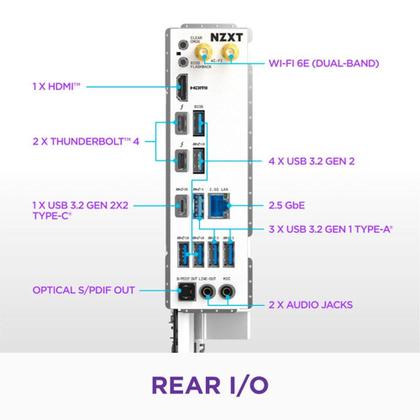 Imagem de Placa Mãe Gaming NZXT N9 Z890, Intel Z890, LGA 1851, ATX, DDR5, com Wi-Fi e Cover, Branca - N9-Z89XT-W1