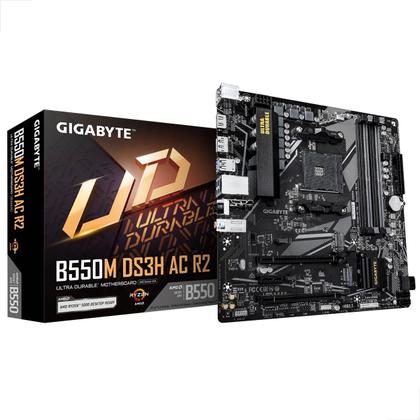Imagem de Placa Mãe Gigabyte B550M DS3H AC R2 AMD DDR4 Socket AM4 mATX