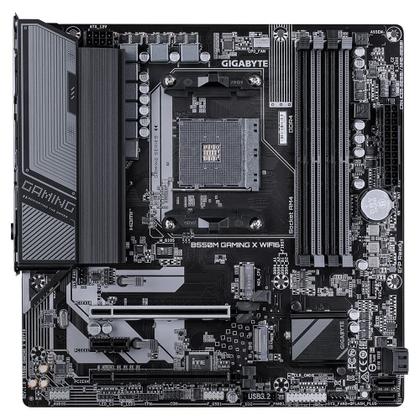 Imagem de Placa Mãe Gigabyte B550M GAMING X WIFI6, AMD AM4, Micro ATX, DDR4, RGB, Wi-Fi 6, Bluetooth, Preto - B550M GAMING X WIFI6