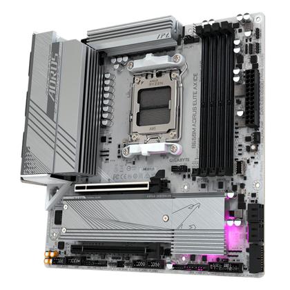Imagem de Placa Mãe Gigabyte B650M AORUS ELITE AX ICE, Chipset B650, AMD AM5, MATX, DDR5