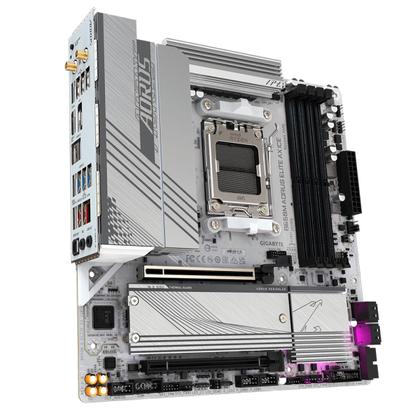 Imagem de Placa Mãe Gigabyte B650M AORUS ELITE AX ICE, Chipset B650, AMD AM5, MATX, DDR5