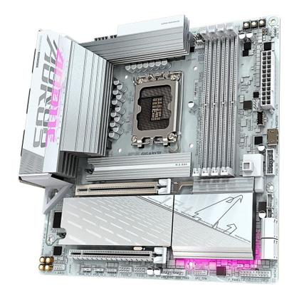 Imagem de Placa Mãe Gigabyte B860M AORUS ELITE WIFI6E ICE, Intel, Micro ATX, DDR5, Wi-Fi 6E, Bluetooth, Branca - B86MLI6-00