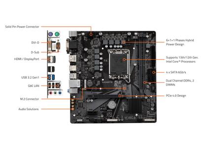Imagem de Placa-Mãe GIGABYTE H610M S2H V2 - DDR4 - Intel LGA 1700