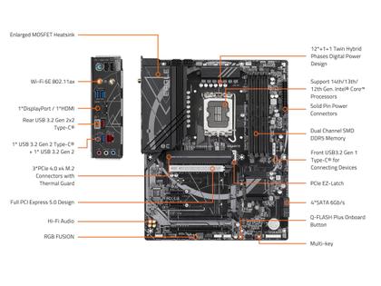 Imagem de Placa-mãe GIGABYTE Z790 Eagle AX LGA 1700 Intel Z790 ATX