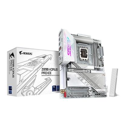 Placa-Mãe Gigabyte Z890 AORUS PRO ICE, Intel, ATX, DDR5, RGB, Wi-Fi 7, Bluetooth, Branco- Z890 AORUS PRO ICE