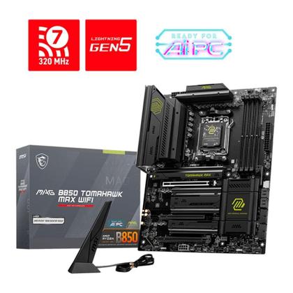 Imagem de Placa Mãe MSI MAG B850 TOMAHAWK MAX WIFI, AMD, Socket AM5, ATX, DDR5 UDIMM, Wi-Fi 7, Preto - B850TMAHAWKWIFIMAX