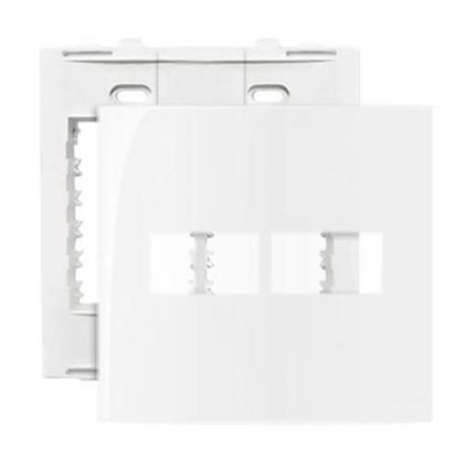 Imagem de Placa margirius sleek 4x4 2 módulo com suporte pa016021 branco 673226