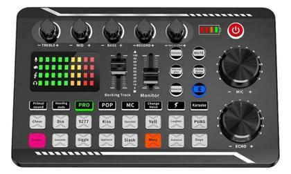 Imagem de Placa Mesa Com Efeito Sonoro Áudio Mixer Interface Com Bateria Unica