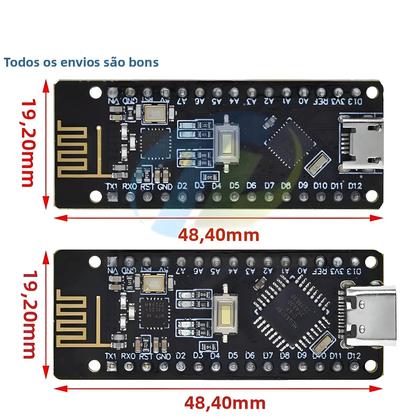 Imagem de Placa Nano 5V 16M CH340 ATmega328P QFN32 Com NRF24l01 24G Sem Fio Para Arduino Micro USB