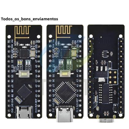 Imagem de Placa Nano 5V 16M CH340 ATmega328P QFN32 Com NRF24l01 24G Sem Fio Para Arduino Micro USB