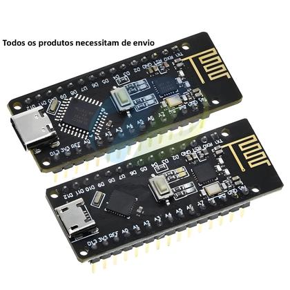 Imagem de Placa Nano 5V 16M CH340 ATmega328P QFN32 Com NRF24l01 24G Sem Fio Para Arduino Micro USB