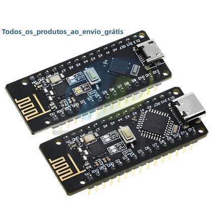 Imagem de Placa Nano 5V 16M CH340 ATmega328P QFN32 Com NRF24l01 24G Sem Fio Para Arduino Micro USB