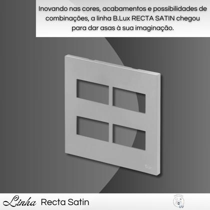 Imagem de Placa Para 4 Módulos Prata Com Suporte 4x4 Recta Satin - B.lux