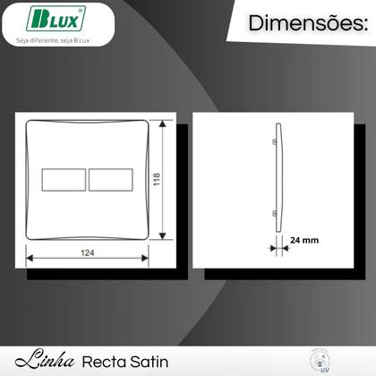 Imagem de Placa Para 4 Módulos Prata Com Suporte 4x4 Recta Satin - B.lux