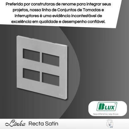 Imagem de Placa Para 4 Módulos Prata Com Suporte 4x4 Recta Satin - B.lux