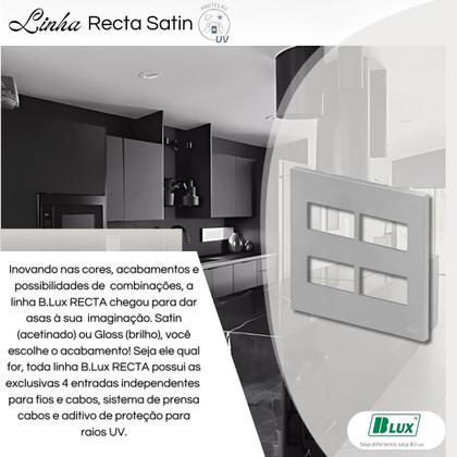 Imagem de Placa Para 4 Módulos Prata Com Suporte 4x4 Recta Satin - B.lux
