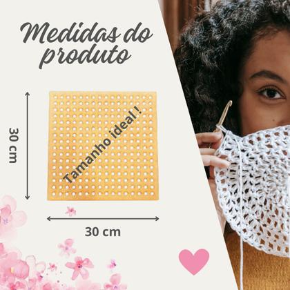 Imagem de Placa Para Blocagem Blocador Crochê Ou Tricô MDF 30 X 30cm