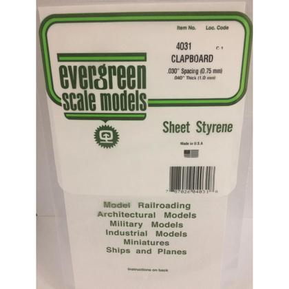 Imagem de Placa Para Maquete 15X30Cm Ripa 0,75Mm Estireno Branco Evergreen Evrg4031