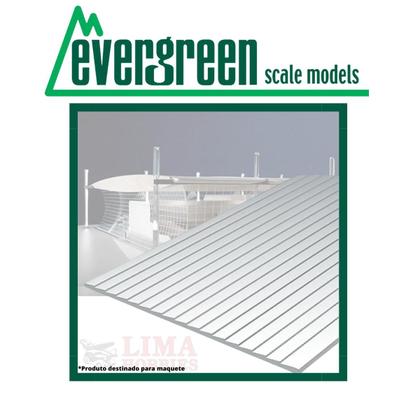 Imagem de Placa Para Maquete 15X30Cm Ripa 1Mm Estireno Branco Evergreen Evrg4061