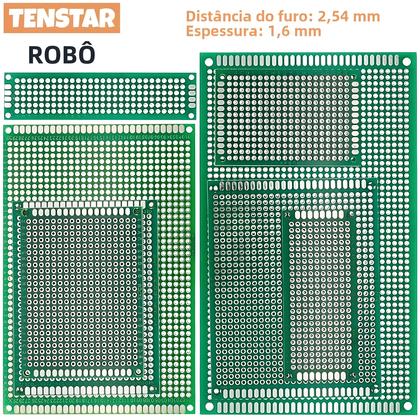 Imagem de Placa PCB Universal DIY 2.54mm FR-4 Dupla Face 7x9 6x8 5x7 4x6 3x7 2x8 12x8 9x15cm Protoboard