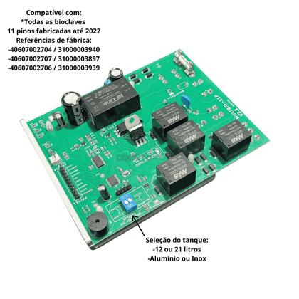 Imagem de Placa PCI Comando Autoclave Bioclave 12 E 21 Litros 11 Pinos Gnatus Saevo Dabi D700