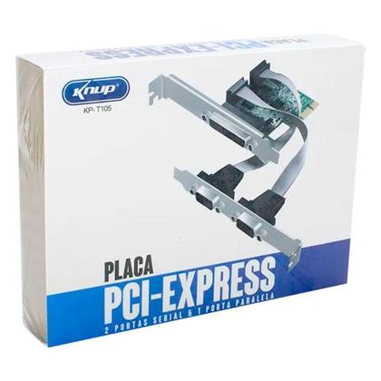 Imagem de Placa PCI Express KP-T105 com 2 Portas Serial e 1 Paralela Até 16Mbps e 1,5Mbps Knup Brasil