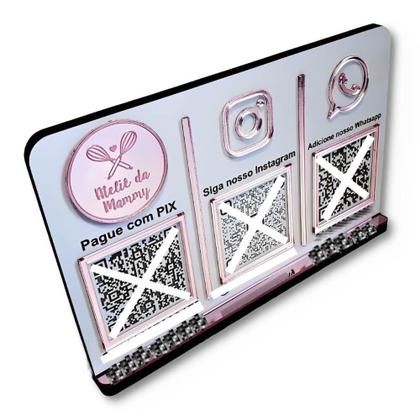 Imagem de Placa Pix 3 QR Code Personalizada em Acrílico