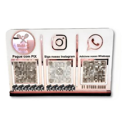 Imagem de Placa Pix 3 QR Code Personalizada em Acrílico