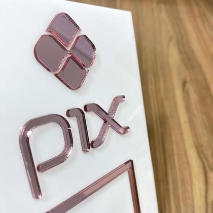 Imagem de Placa Pix Pagamento QrCode De Mesa Balcão c/ base - Acrílico